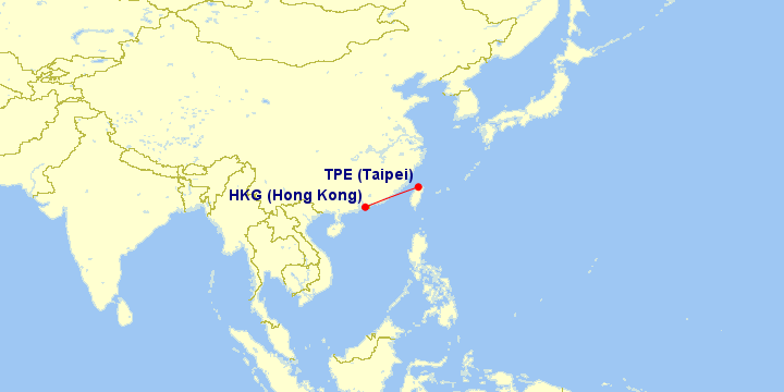 Trasa Hongkong Tajpej