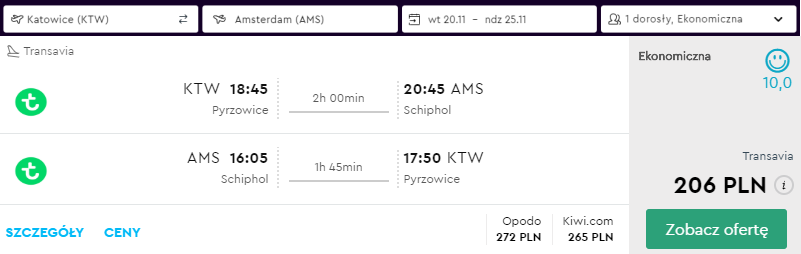 amsterdam loty