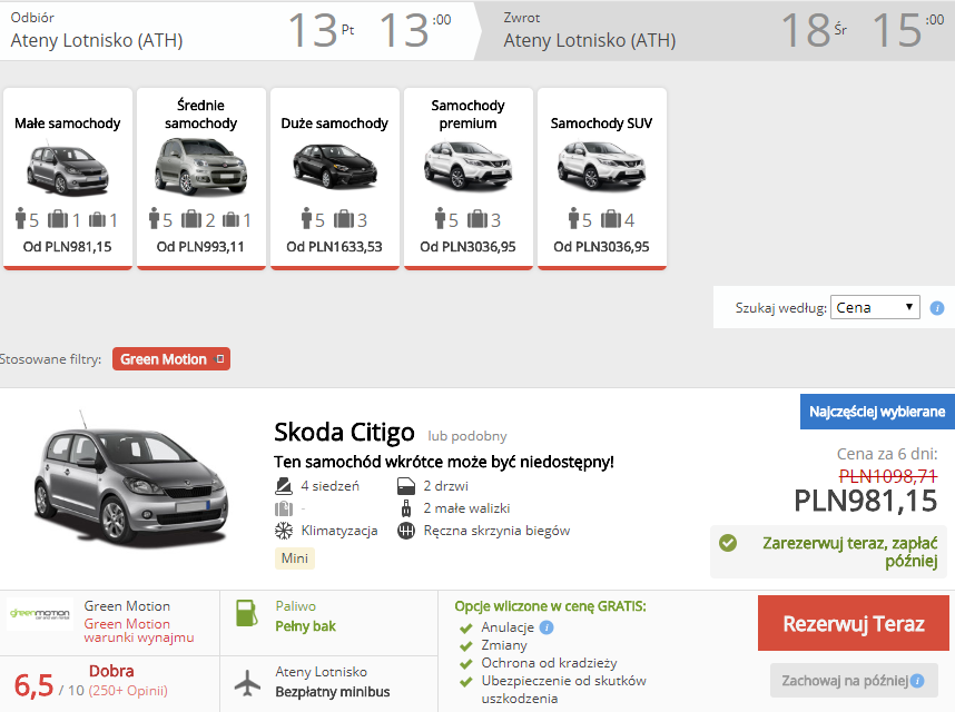 rezerwacja auta