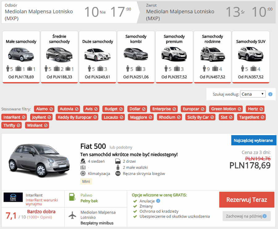 auto we włoszech