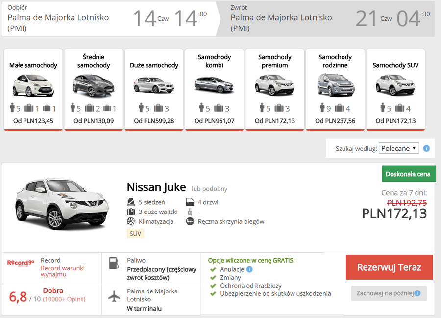 auto na majorce
