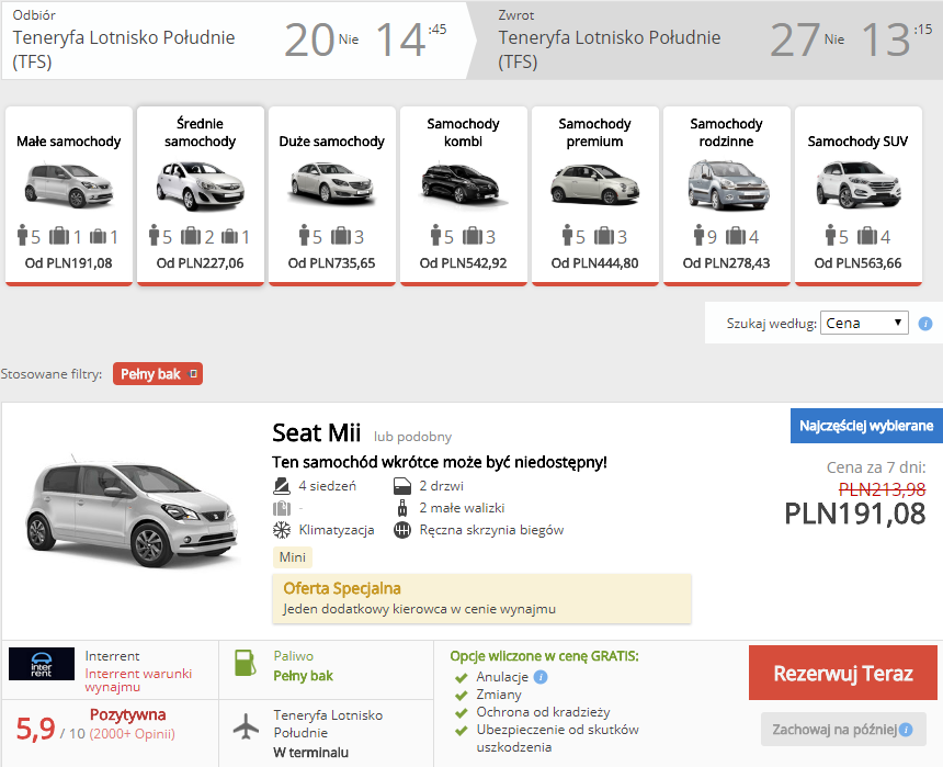 wynajęcie auta