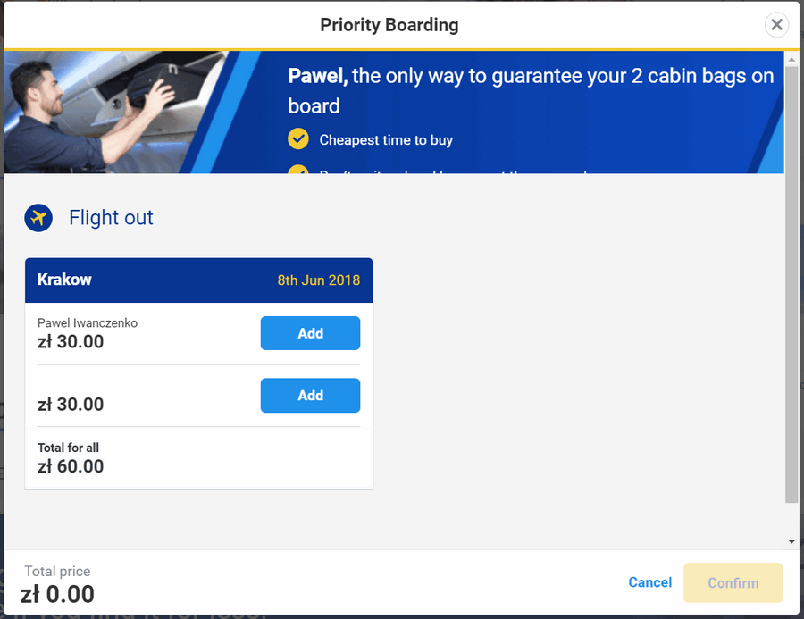 Priority boarding Ryanair