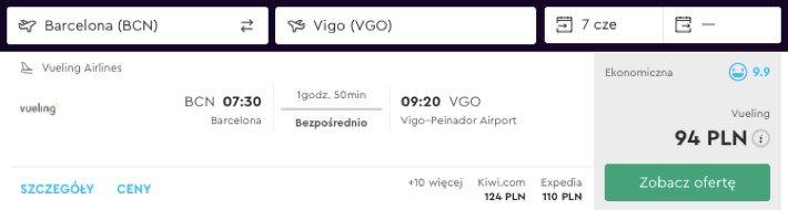 zarezerwuj lot do vigo