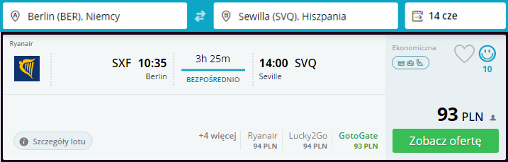 Rezerwacja przelotów z Berlina do Sewilli