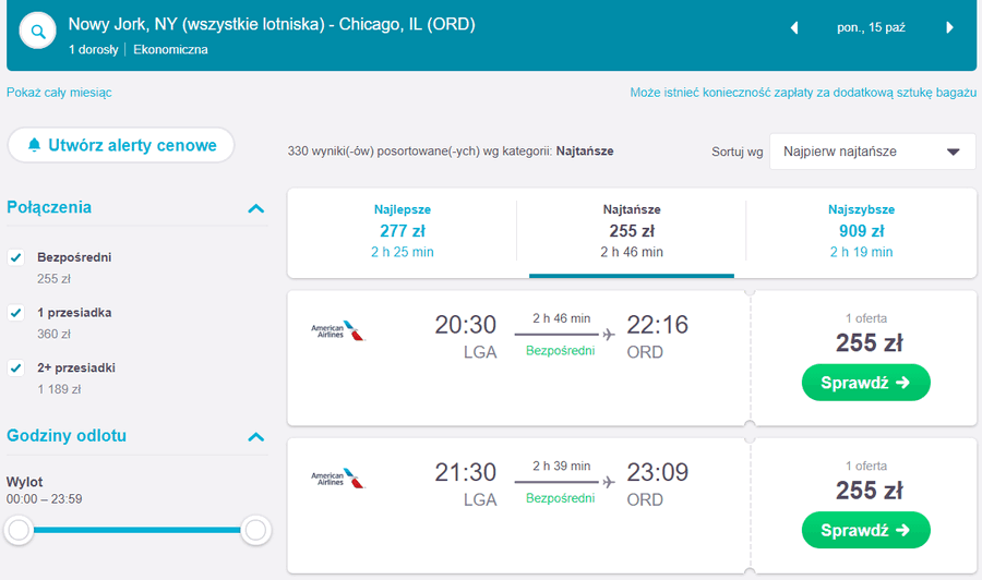 tanie loty do chicago