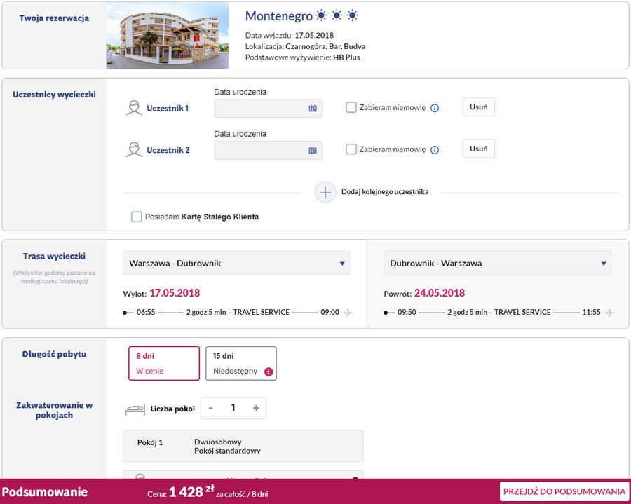 rezerwacja wczasów