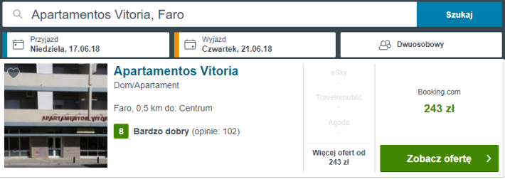 Rezerwacja obiektu w Faro