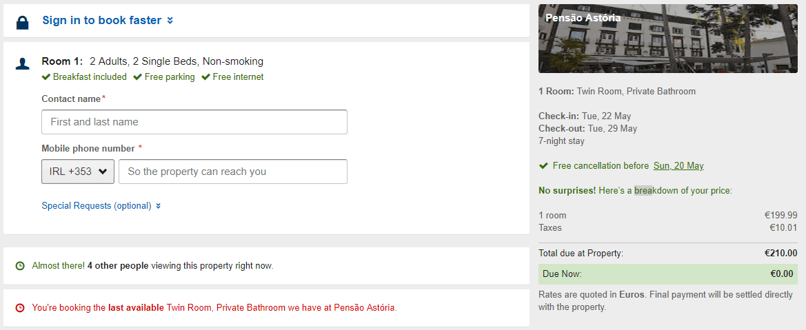 pensao astoria madera