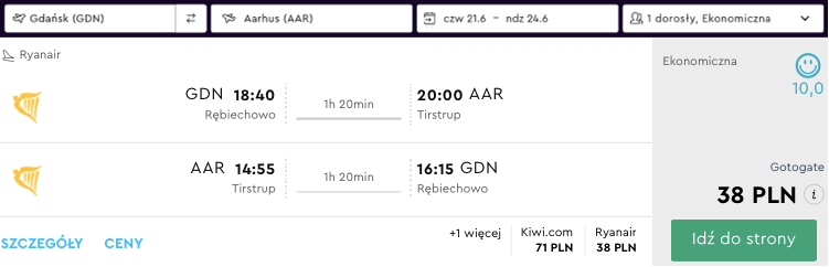 zarezerwuj lot do aarhus