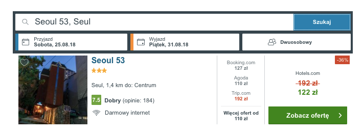zarezerwuj hotel w seulu