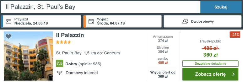 zarezerwuj hotel na malcie