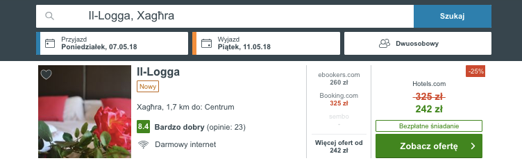 zarezerwuj hotel na malcie