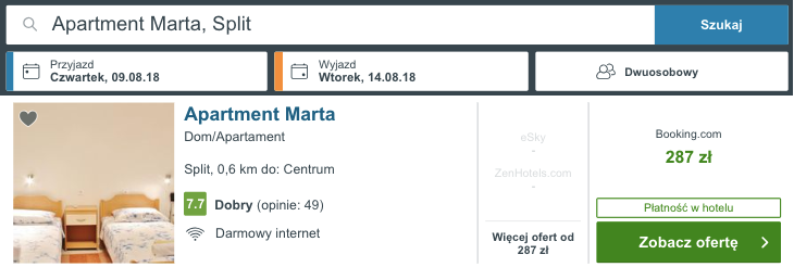 zarezerwuj hotel w splicie
