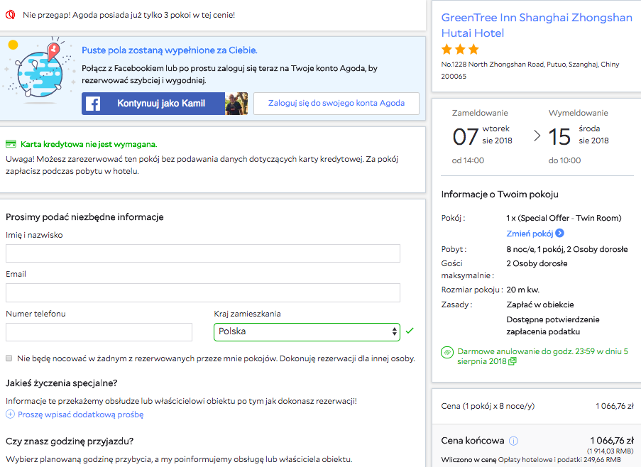 zarezerwuj hotel w szanghaju
