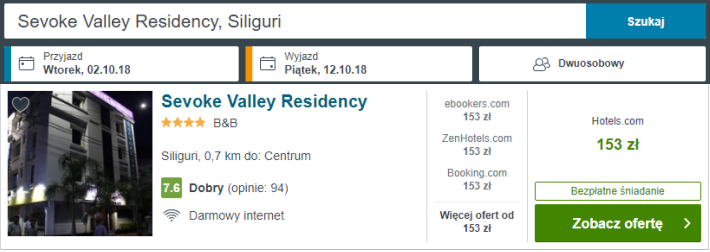 Rezerwacja hotelu w Siliguri