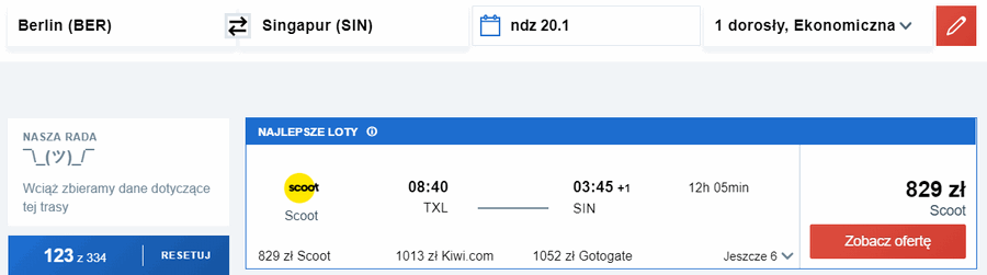rezerwacja lotów do singapuru