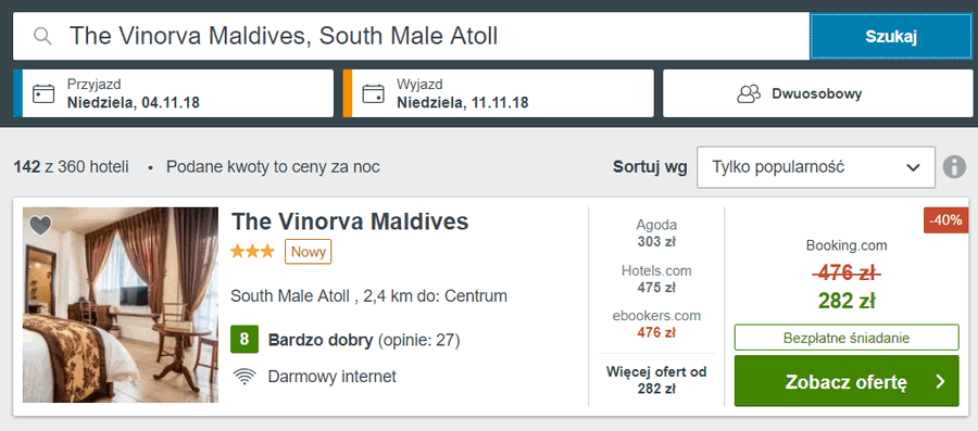 spanie malediwy