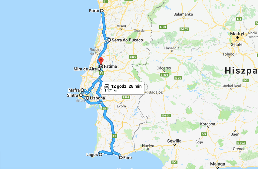 portugalia mapa