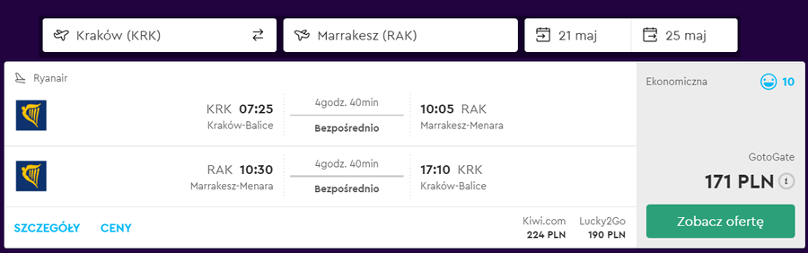 loty do maroka