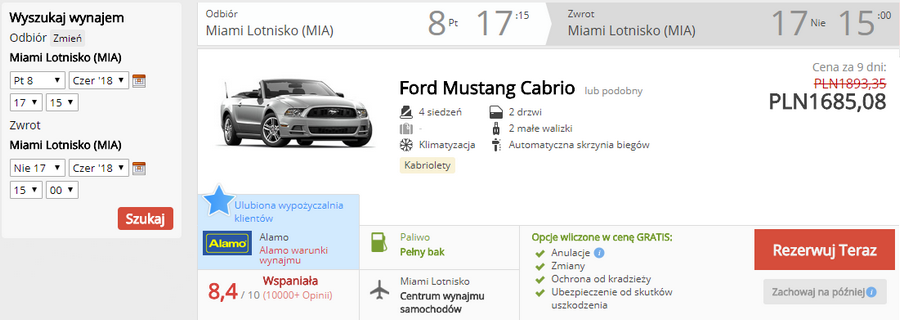 rezerwacja auta