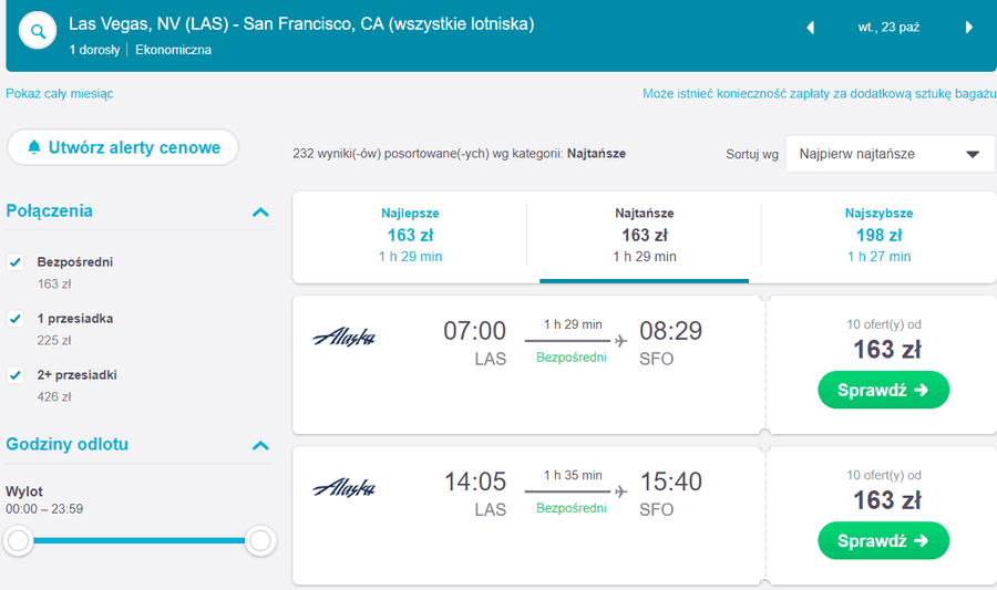 san francisco tanie loty