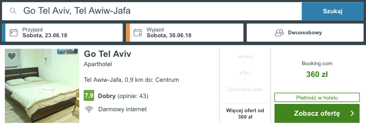 zarezerwuj hotel w tel awiwie