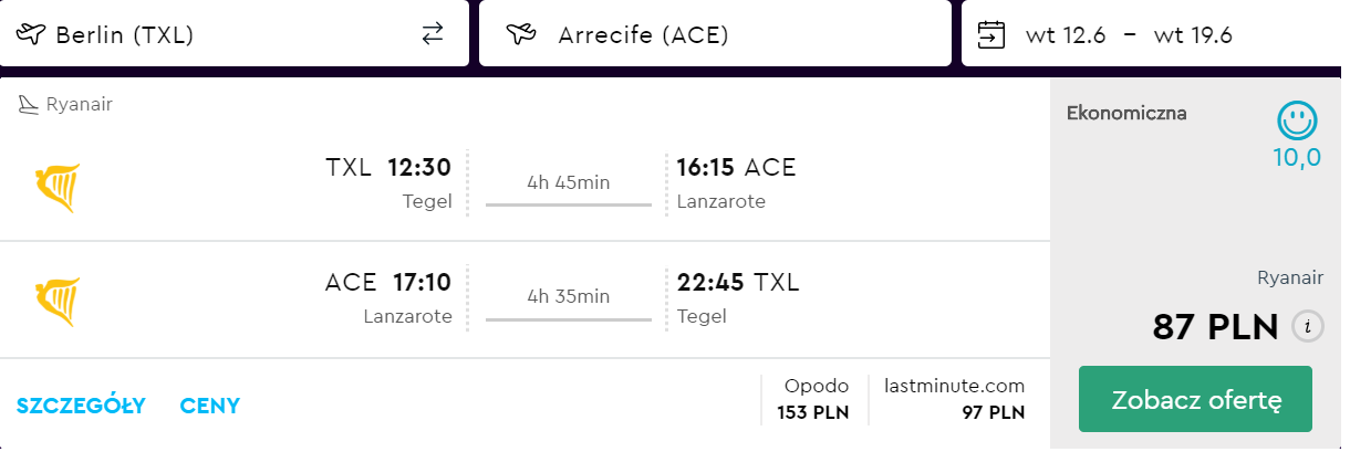 rezerwacja biletów z berlina na lanzarote