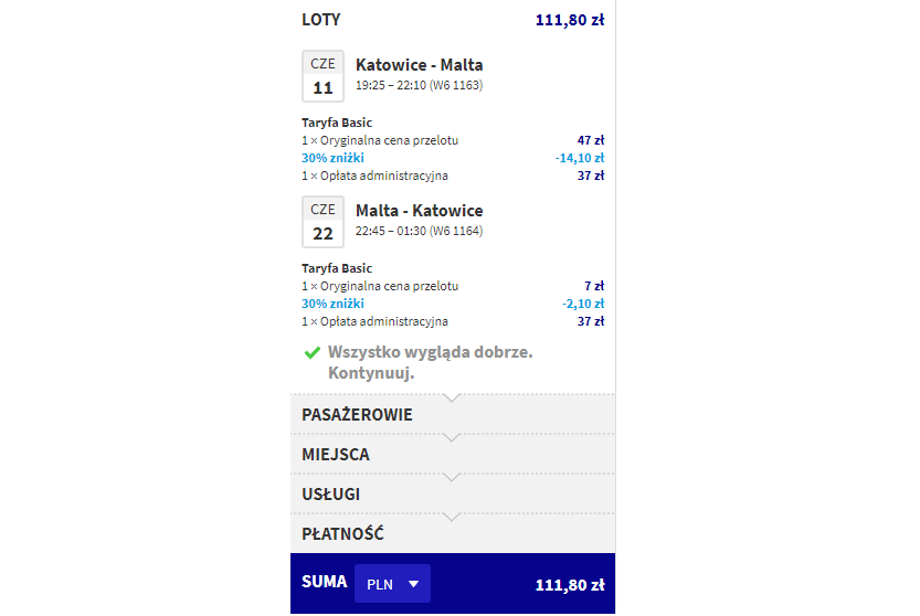 malta loty