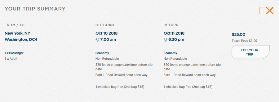 tanio do waszyngtonu