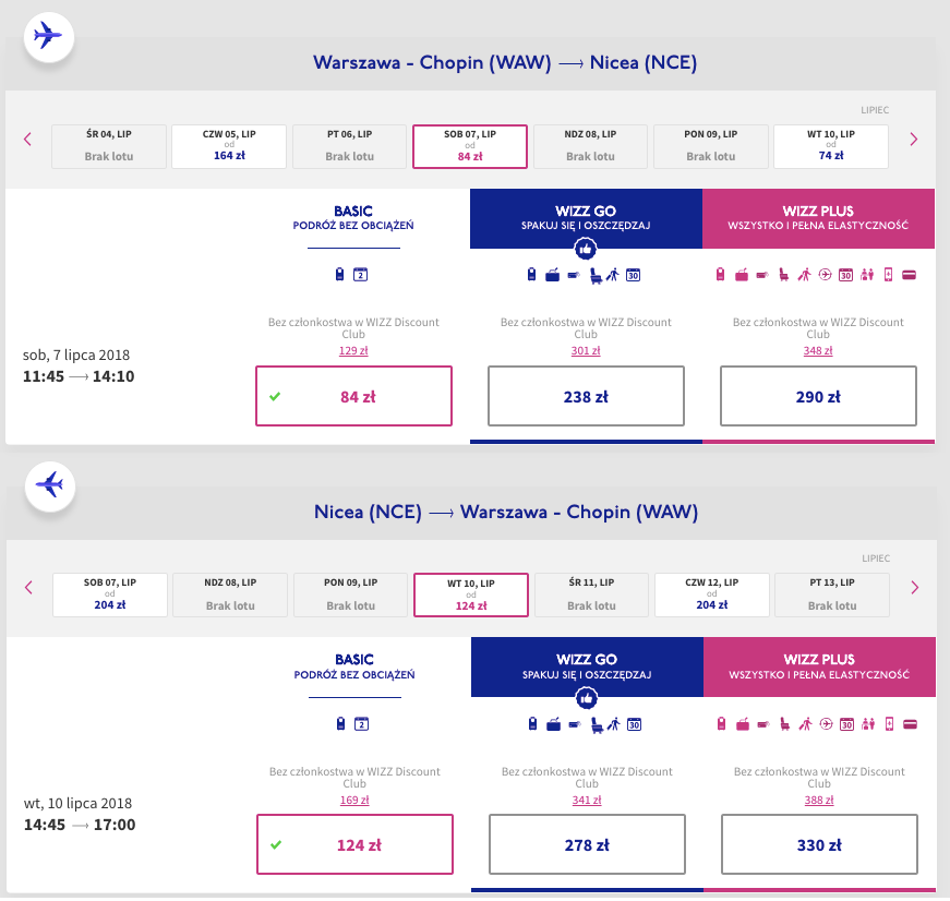 zarezerwuj lot do nicei