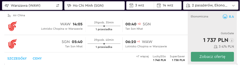 zarezerwuj lot do wietnamu
