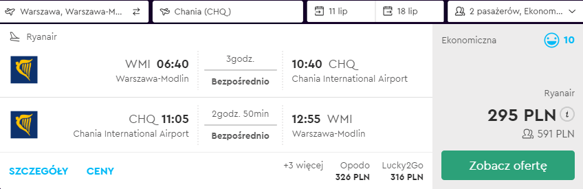 rezerwacja lotów z warszawy na kretę