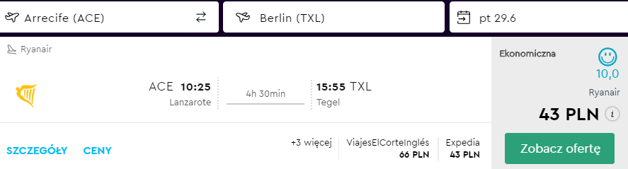 rezerwacja lotów z lanzarote do berlina