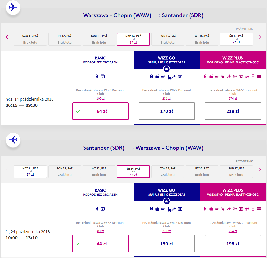 rezerwacja lotów z warszawy do santander