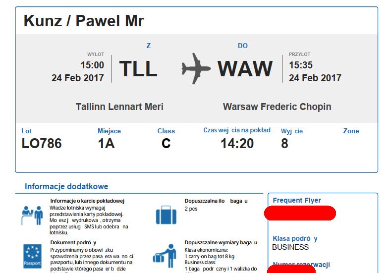 Bilet w pierwszej klasie