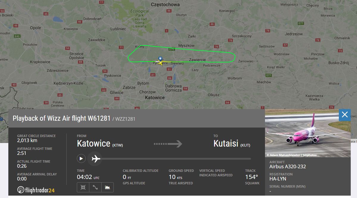 Trasa lotu Wizz Air