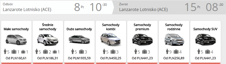 Rezerwacja auta na Lanzarote