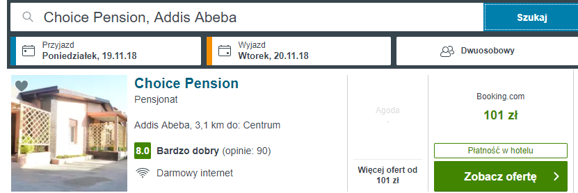 etiopia noclegi