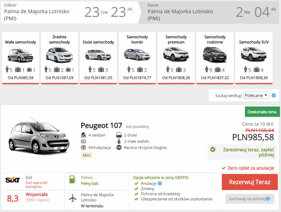 auto na majorce