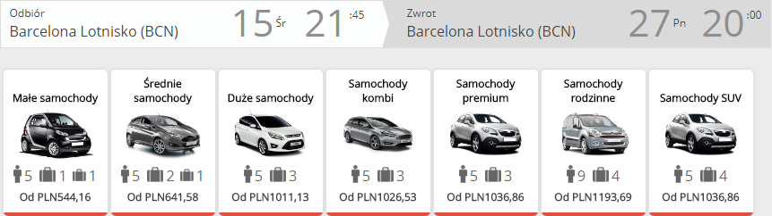 Rezerwacja auta w Barcelonie