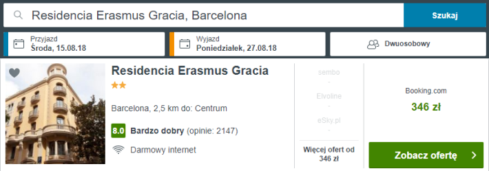 Rezerwacja obiektu w Barcelonie
