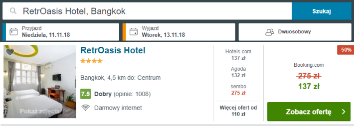 Rezerwacja obiektu w Bangkoku