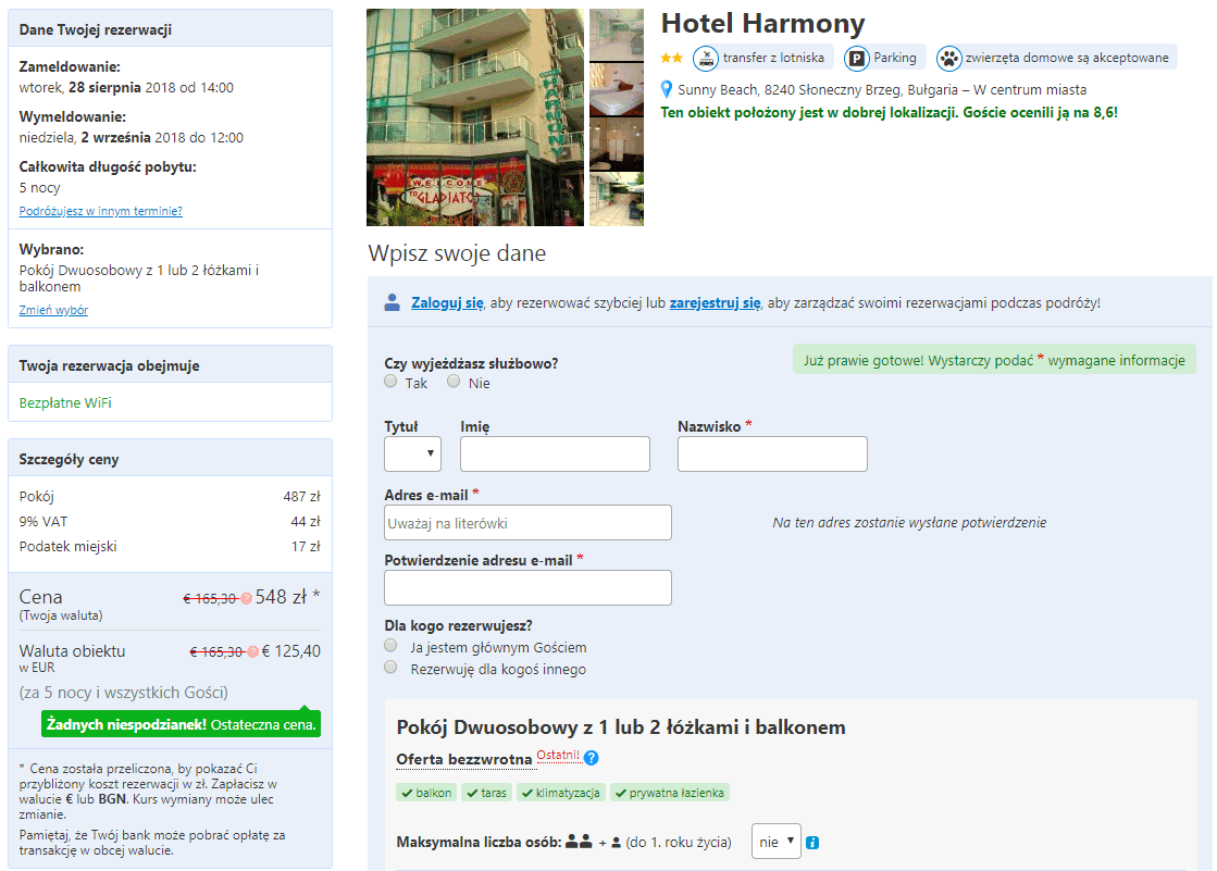 hotel harmony burgas