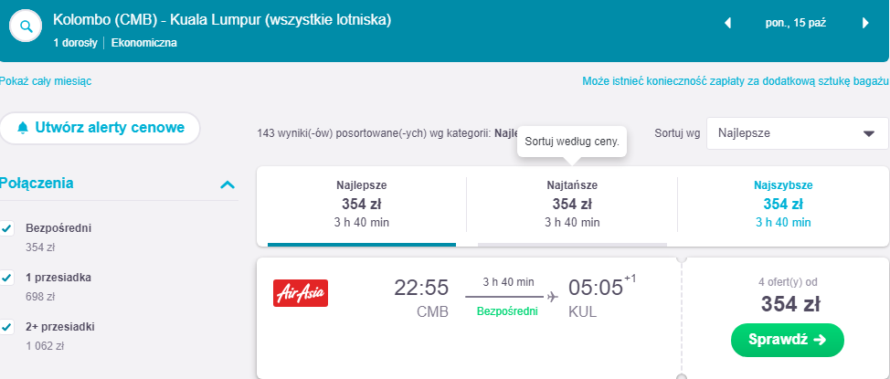 Rezerwacja przelotów do Malezji