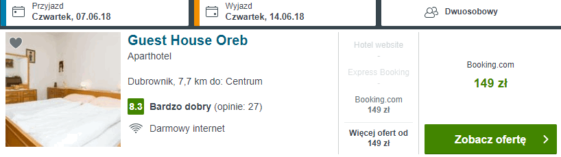 guesthouse oreb dubrownik