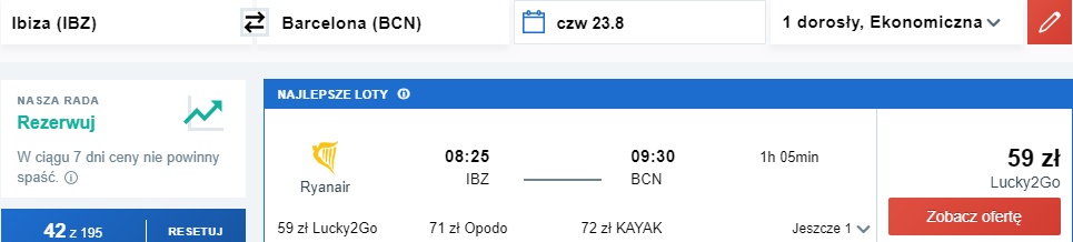 Rezerwacja przelotów z Ibizy do Barcelony
