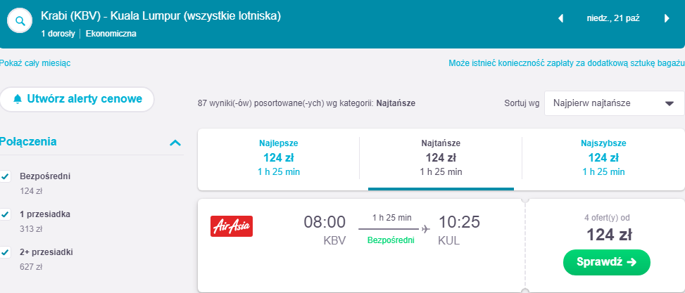 Rezerwacja przelotów do Kuala Lumpur
