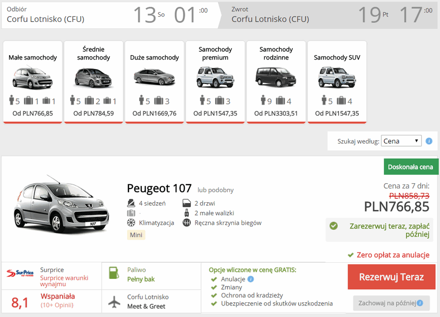 auto na korfu
