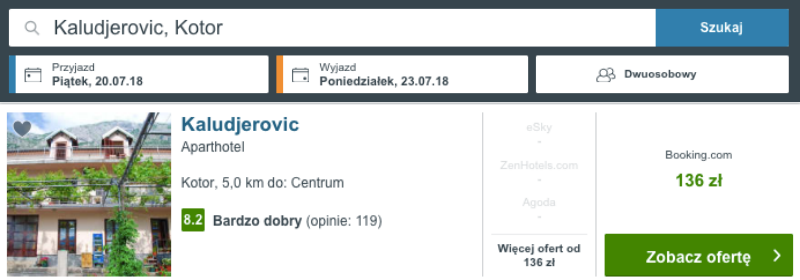 noclegi w kotorze
